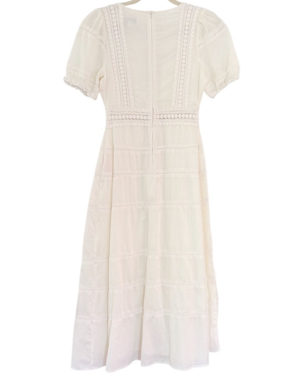 Sweet Baby Jamie Midi Dress Size XS Ivory Lace Boho Cottage Core MSRP 295.00 - Picture 6 of 16